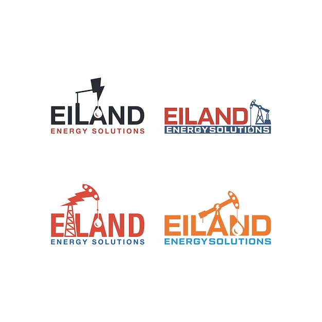 logo letter eiland energy oil and gas solutions vector