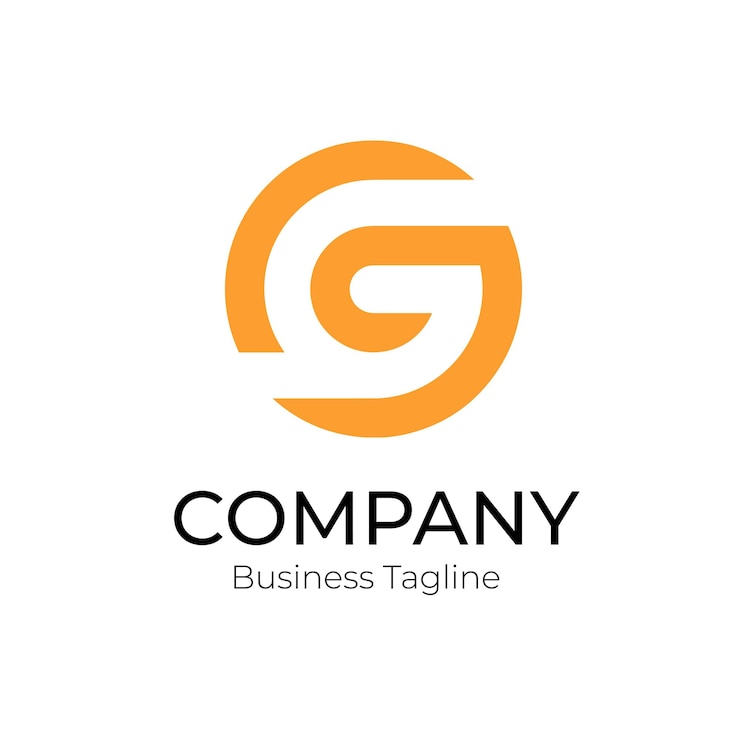 Vector logo letter g business company yellow brand