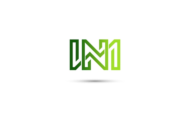 Logo letter NN elegant full linear green color