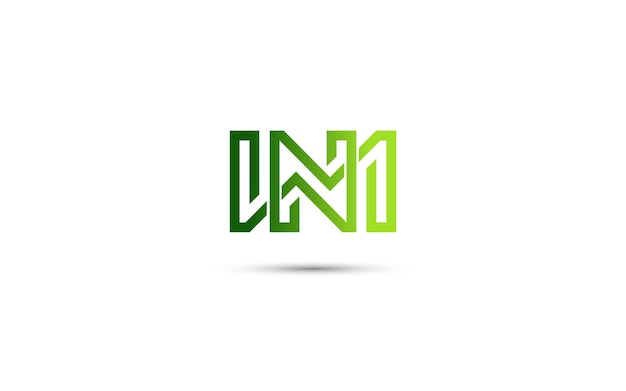 Logo letter NN elegante volledige lineaire groene kleur