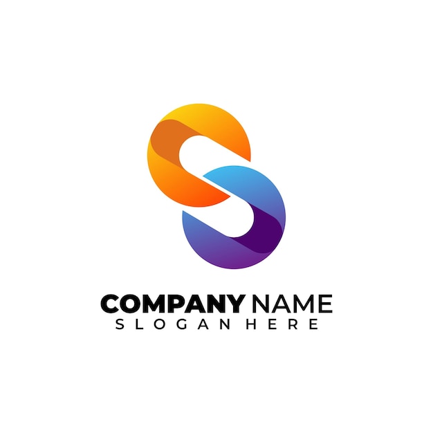 Vettore logo lettera s gradiente colorato