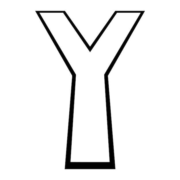 ベクトル ロゴの文字 y 高さ 細いフォントの文字 y 視点の高さ