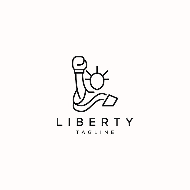 Vector logo liberty tagline design art template