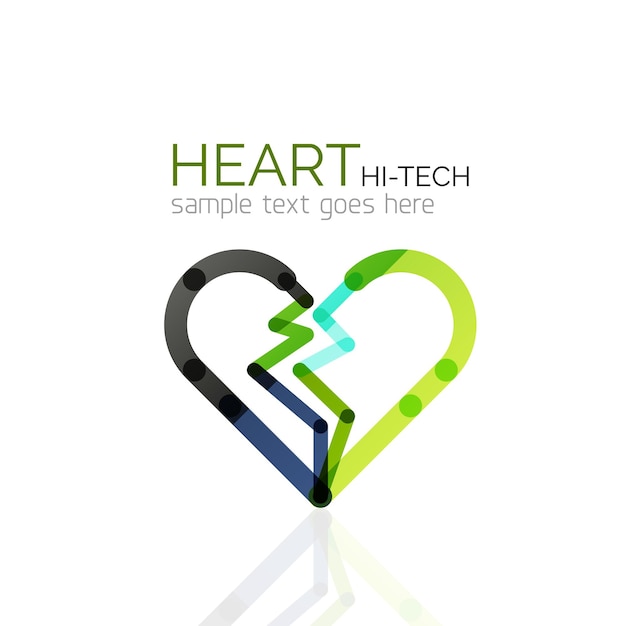 Logo liefde hart abstracte lineaire geometrische zakelijke icoon