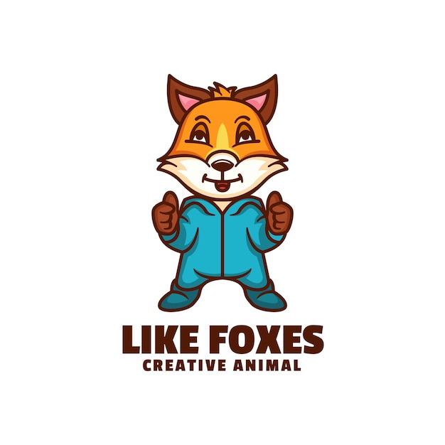 Logo like foxes mascot cartoon style.