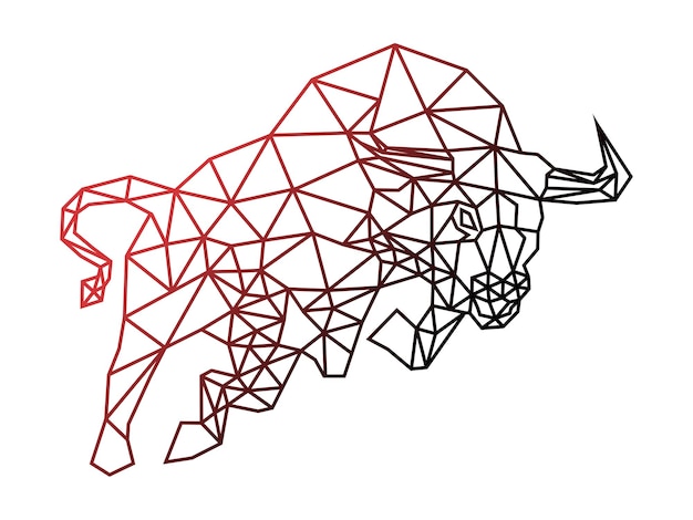 Vettore logo della linea toro in stile poligonale