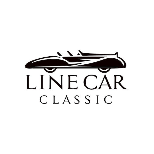 Vettore logo line car classic per il trasporto automotive