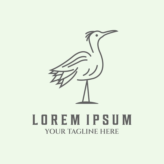 로고 라인 헤론 아트 디자인 미니멀리스트 일러스트레이터 크리에이티브