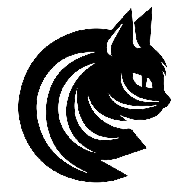 logo lines black cat