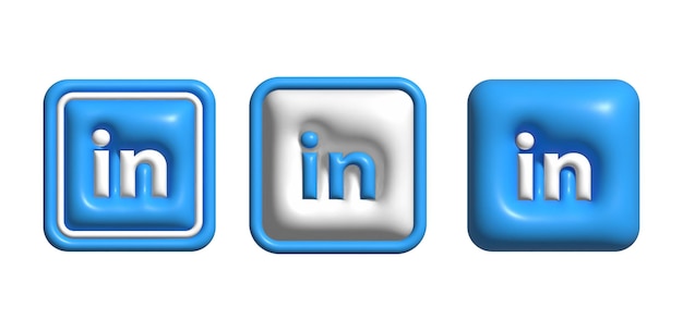 Vettore logo linkedin 3d