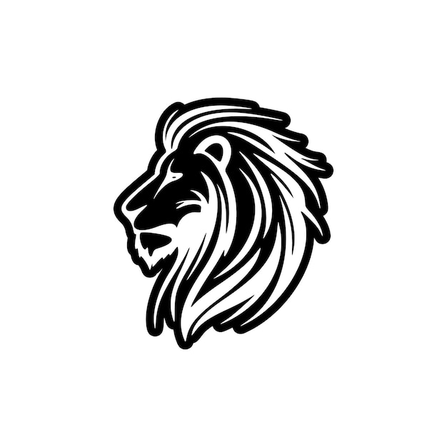 Logo of lion in black and white simple vector design