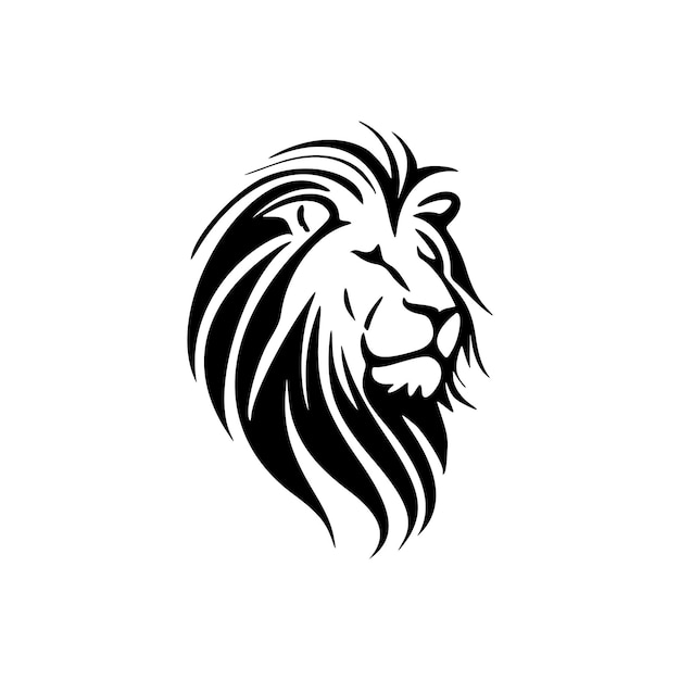 Logo of a lion in black and white simple vector style