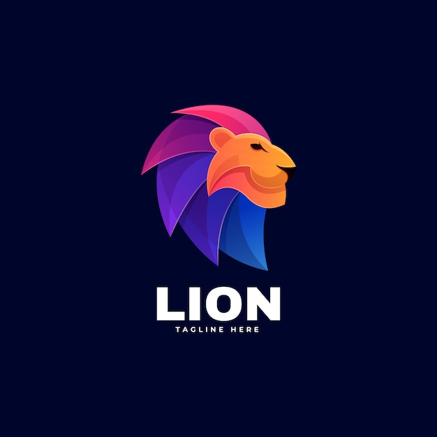 Логотип lion gradient красочный стиль.