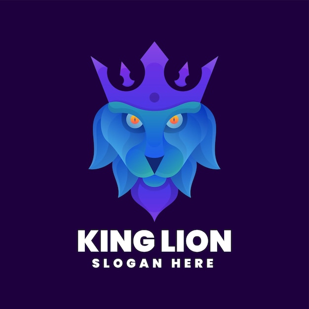 Vector logo lion gradient colorful style