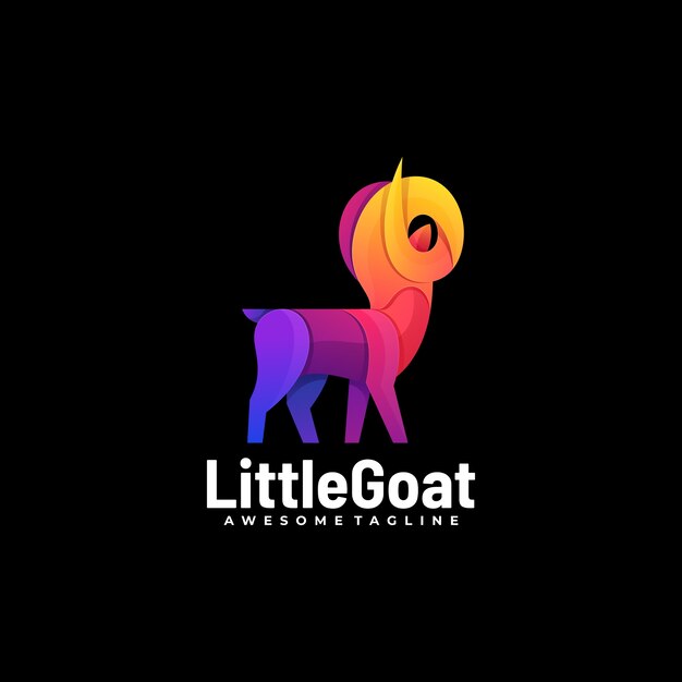 Logo little goat gradient kleurrijke stijl