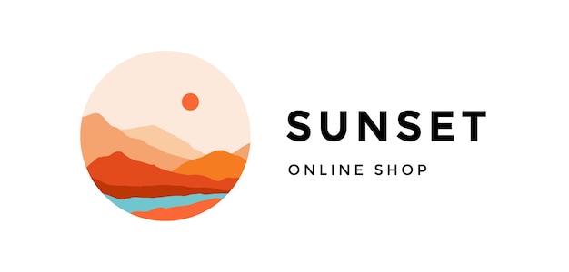 Logo logo teken Sunset online winkel