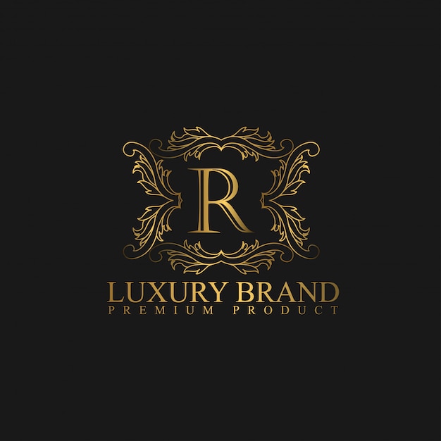 Логотип luxury с золотым цветом