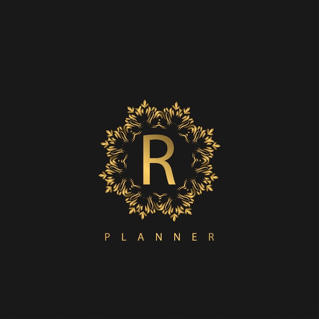 Logo luxury with golden color