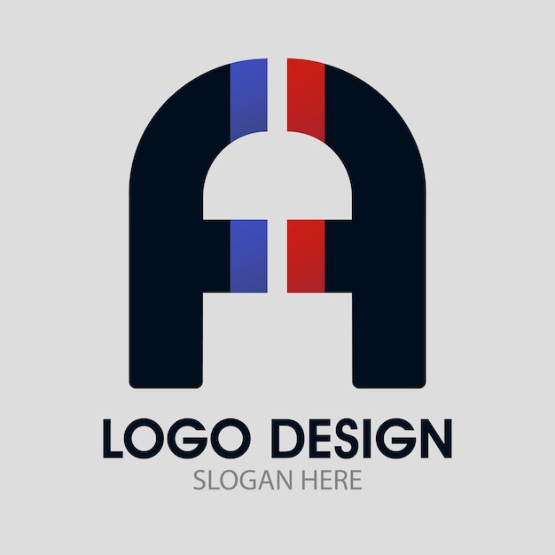 Una combinazione di design con logo e magnete