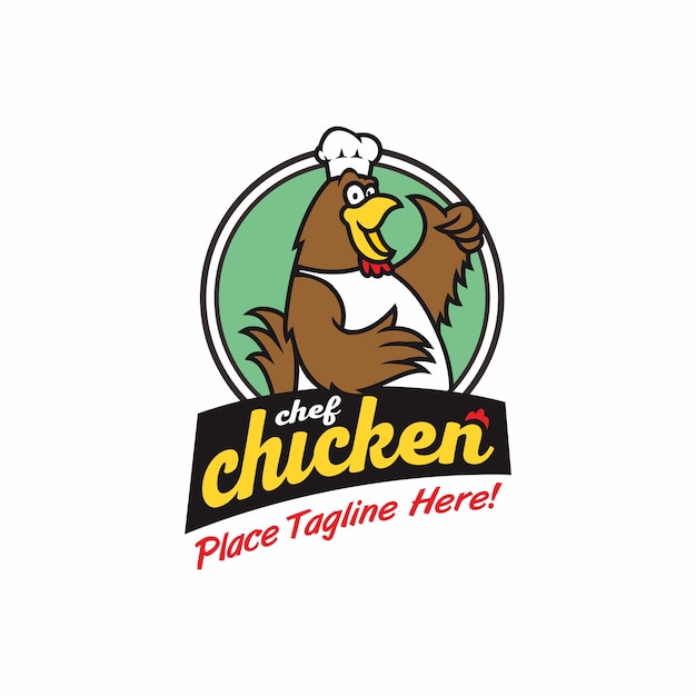 Vector logo mascot chef chicken