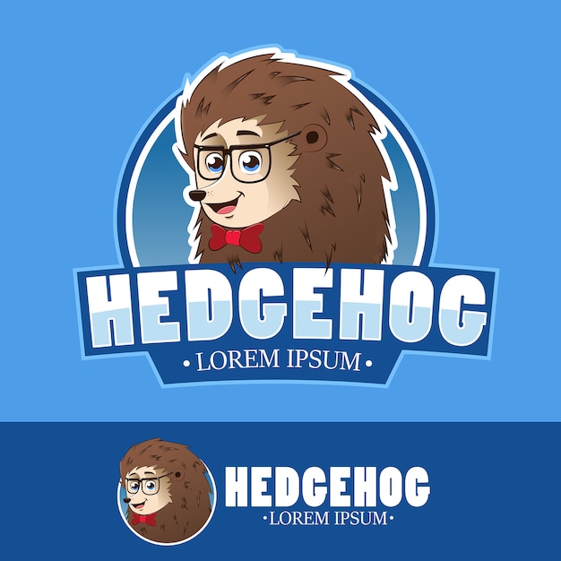 Vector logo mascot cute hedgehog