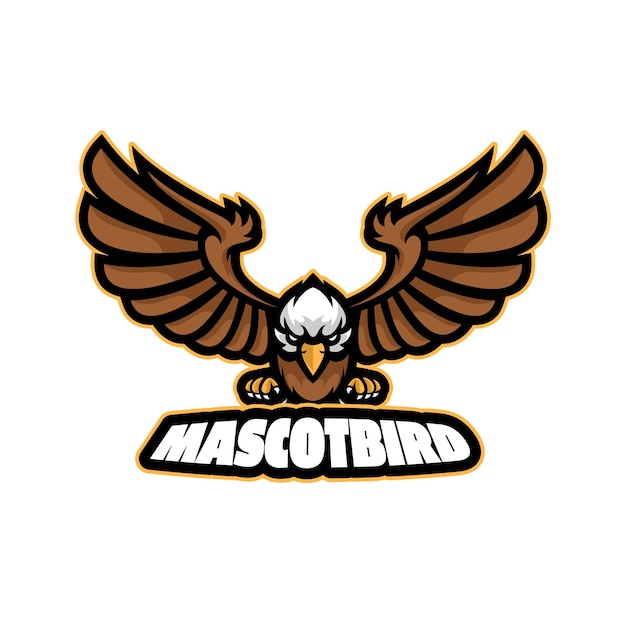 Vettore logo mascotte aquila uccello mosca