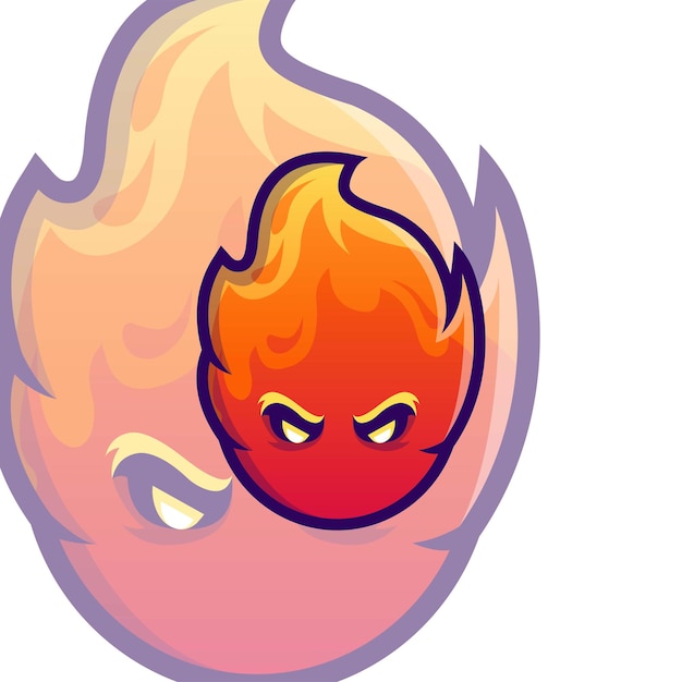 Вектор Логотип талисман огня простой стиль