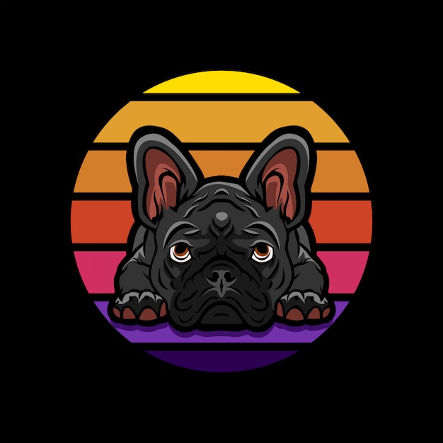 Logo mascotte bulldog francese