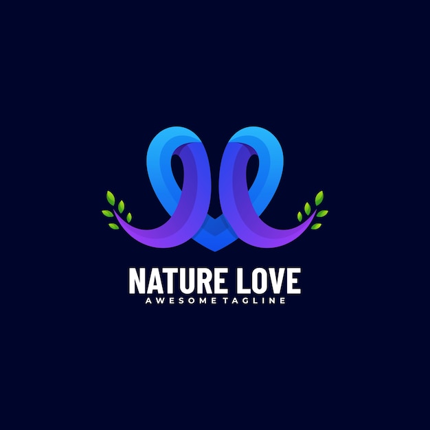 Logo mascot nature love gradient colorful style.