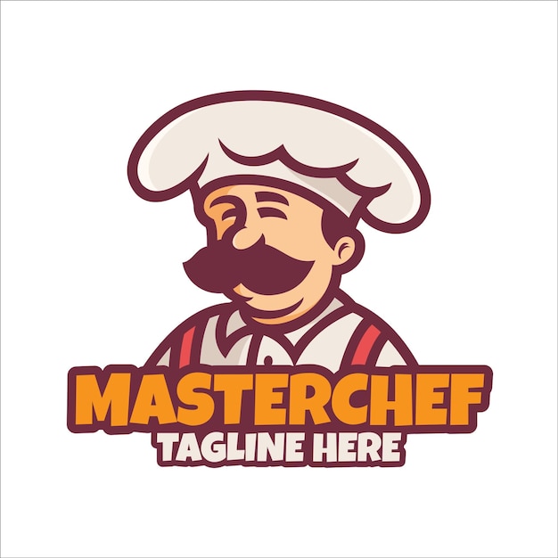 Vector logo mascotte cartoon chef-kok bakkerij