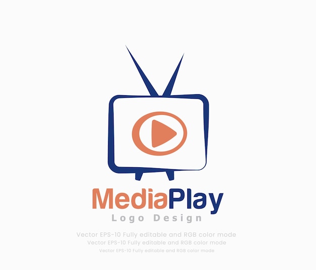 Vector a logo for media play logo design