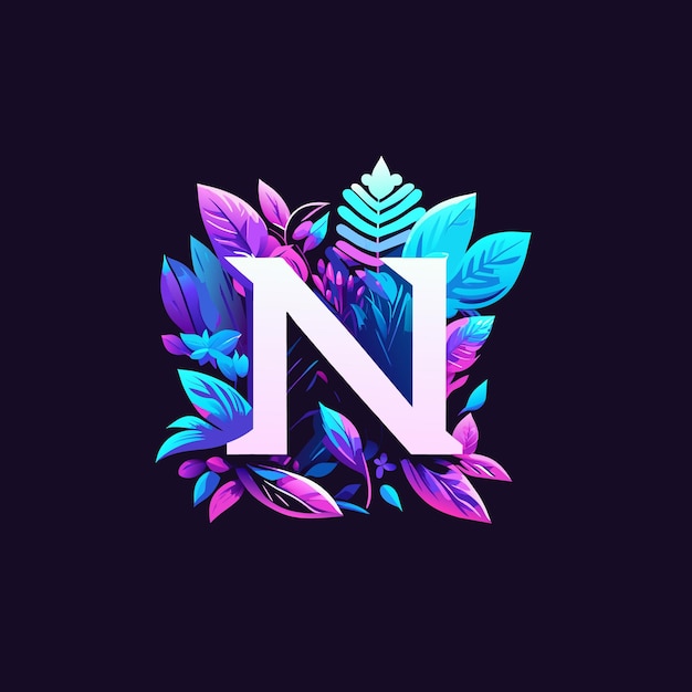 Logo met de letter n en het logo met de platte bloem n