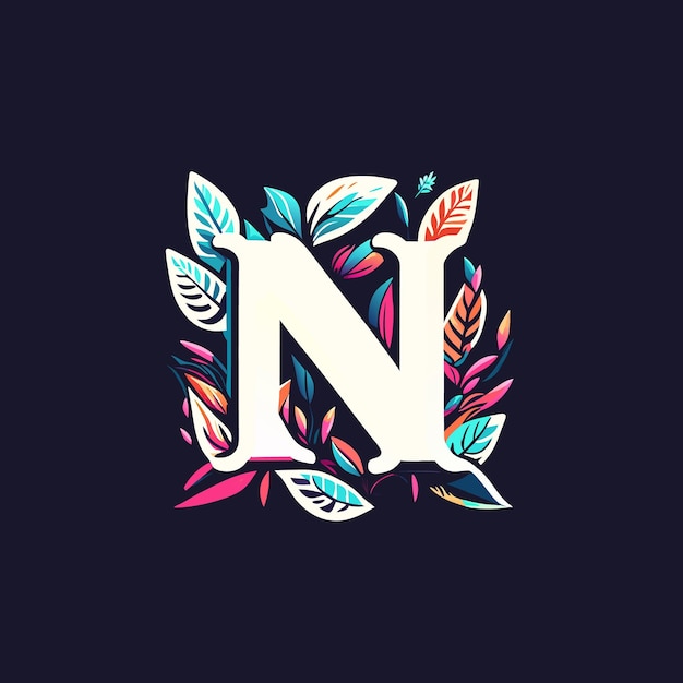 Logo met de letter n en het logo met de platte bloem n