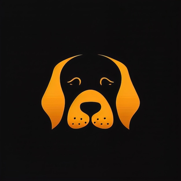 logo met een minimaal icoon voor het gezicht van een hond