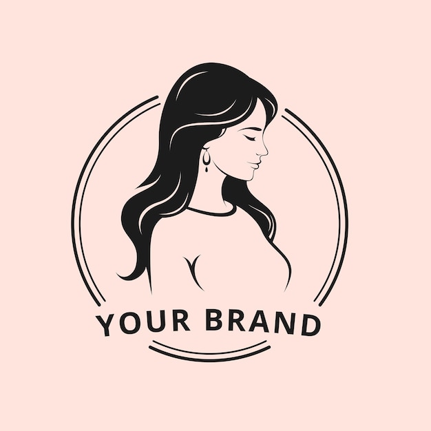 Logo met een vrouw voor mode of medisch. Het lettertype in de opmaak is Open Sans