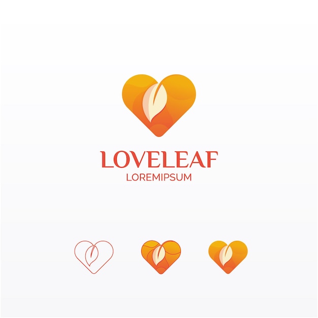 Logo met liefdesbladverloop