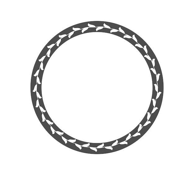 logo met rond frame met cirkelvormig bladmotief