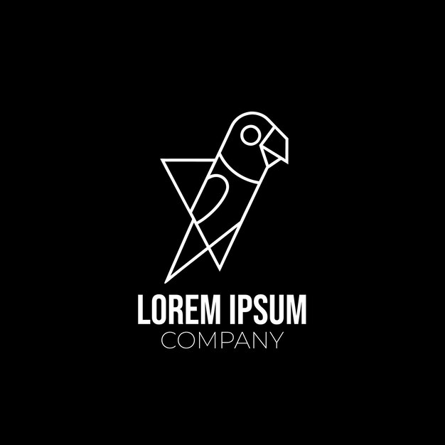 Logo Minimal Small Parrot Low Poly Bedrijfslogo ontwerp
