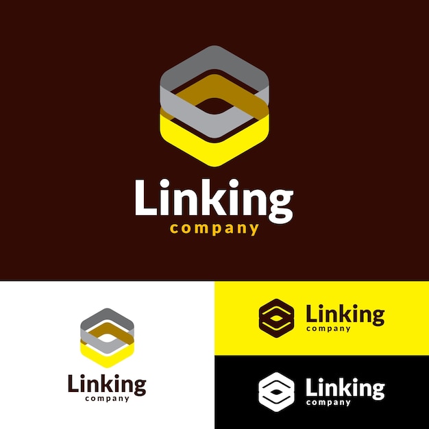 Логотип минималистский золотой гексагт для бизнес-компании