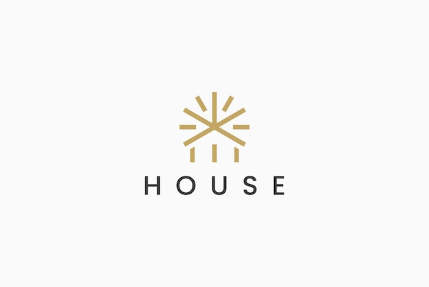 Logo Minimalistisch Bright House Modern Concept Elektrische energie Milieu Natuurlijk bedrijf aan huis