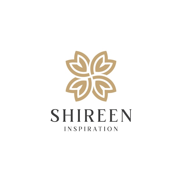 Logo minimalistische gouden bloemenronde voor zakelijk bedrijf