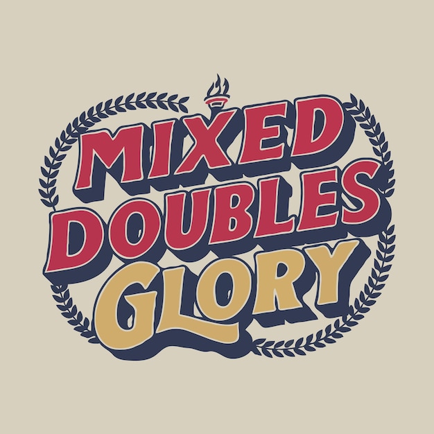 a logo for a mixed doubles double sided crown