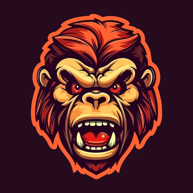 A logo of an monkey head designed in esports illustration style Vector