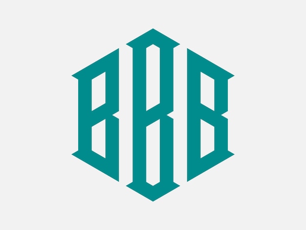 Logo monogram abstracte eerste bbb alfabet