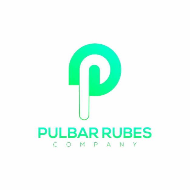 Logo monogram bedrijfsletter p eenvoudig modern