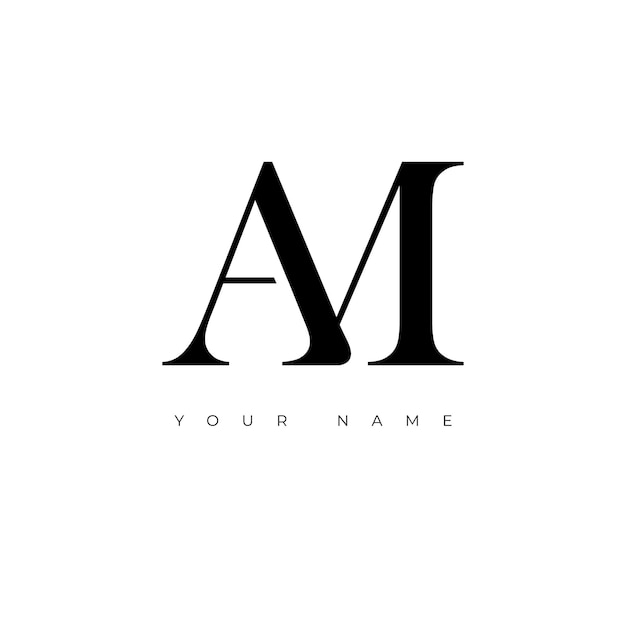 Vector logo monogram initial letter am luxury