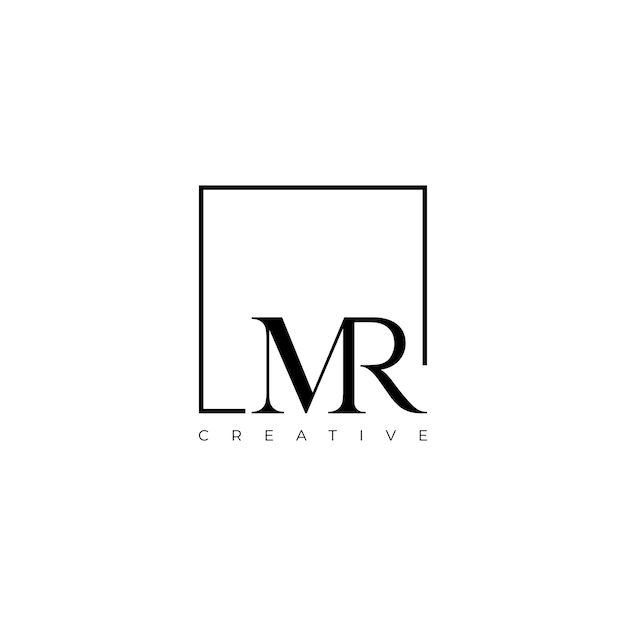 Vector logo monogram initial letter mr luxury