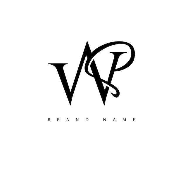 Vector logo monogram initial letter wp luxury