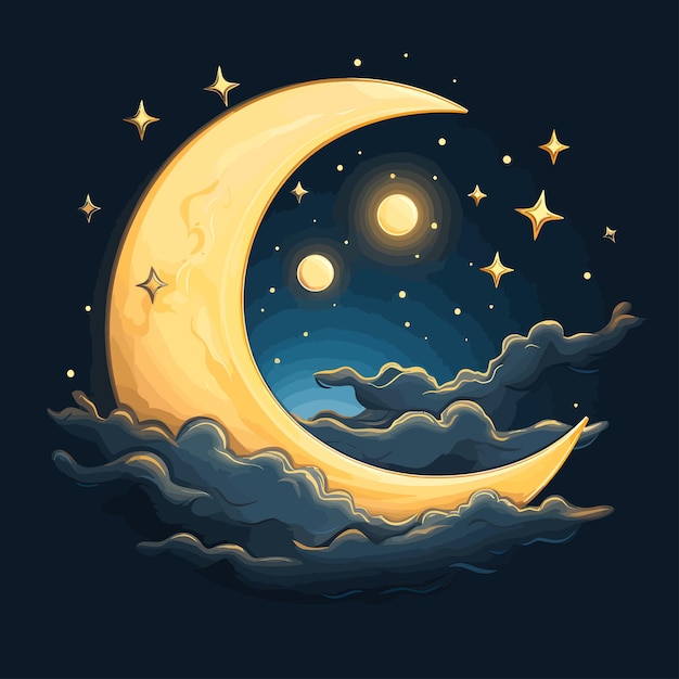 Premium Vector | Logo of a moon 2d vector