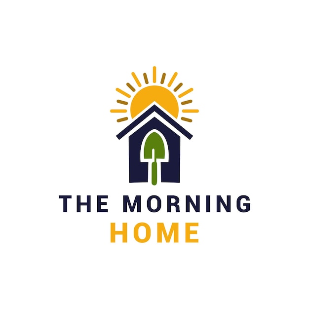 Logo morning home per immobili e attrezzature per l'edilizia